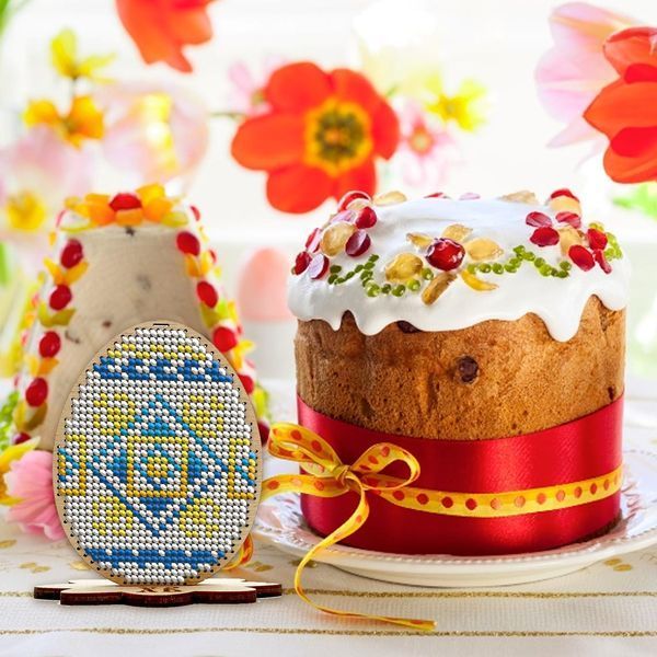 ТБ ЯПФ_129` Яйце пасхальне+Набір бісеру ЯПФ 129 фото